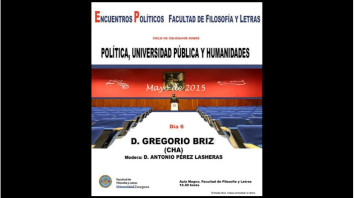 Encuentros políticos en Filosofía y Letras: Gregorio Briz (CHA)