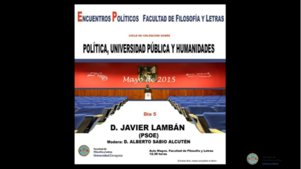 Encuentros políticos en Filosofía y Letras: Javier Lambán (PSOE)