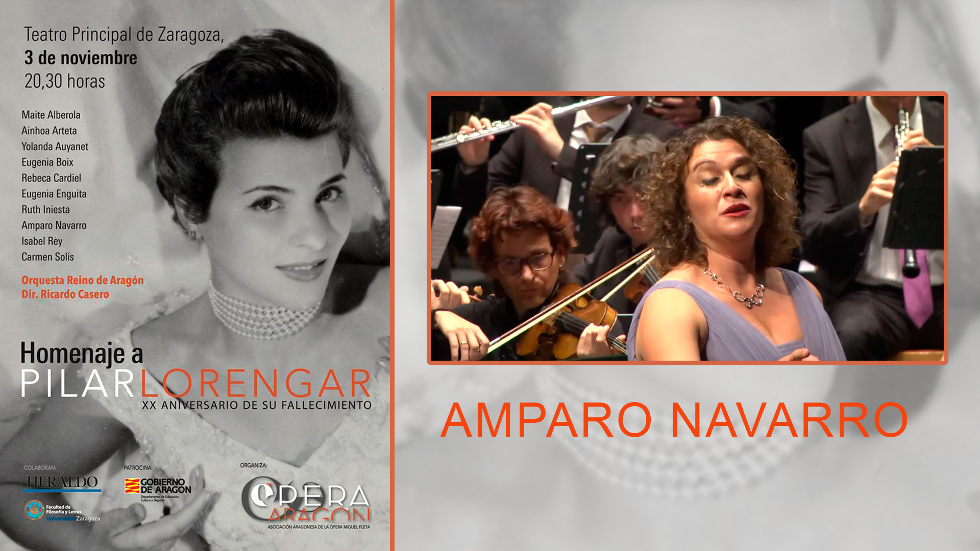 Amparo Navarro. Homenaje a Pilar Lorengar en el Teatro Principal de Zaragoza.