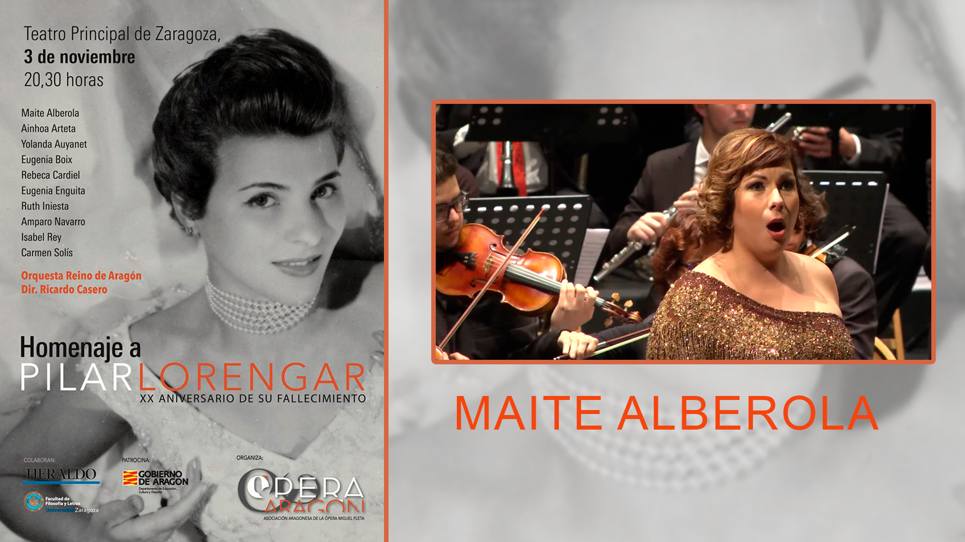 Maite Alberola. Homenaje a Pilar Lorengar en el Teatro Principal de Zaragoza.