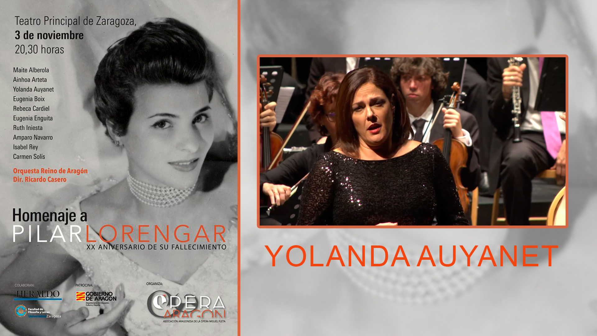 Yolanda Auyanet. Homenaje a Pilar Lorengar en el Teatro Principal de Zaragoza.