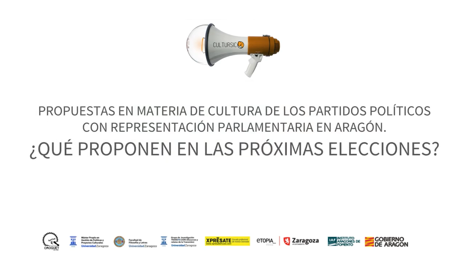 Propuestas en materia de cultura de los partidos políticos con reprsentación parlamentaria en Aragón