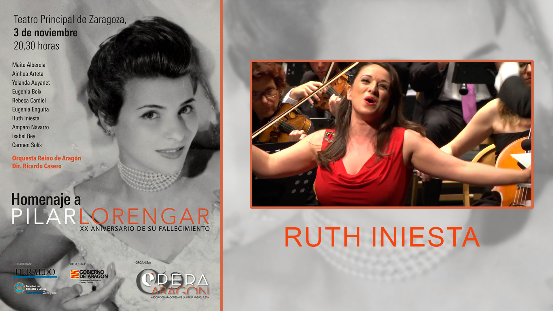 Ruth Iniesta . Homenaje a Pilar Lorengar en el Teatro Principal de Zaragoza.