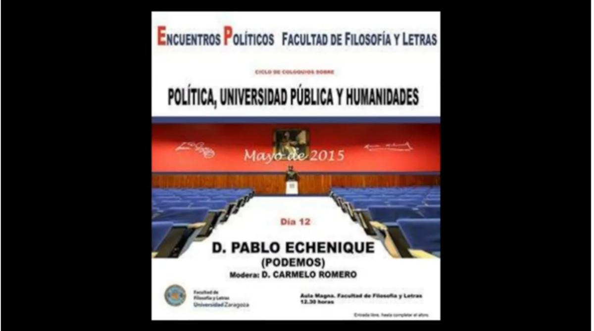 Encuentros políticos en Filosofía y Letras: Pablo Echenique (PODEMOS)