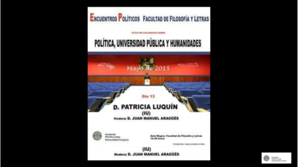 Encuentros políticos en Filosofía y Letras: Patricia Luquín (IU)